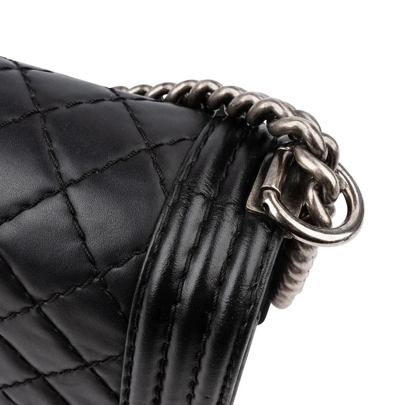 Chanel Quilted Lambskin Medium Boy Single Flap Crossbody Bag