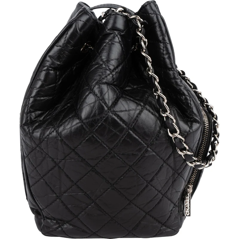 Chanel Quilted Calfskin CC Chain Drawstring Bucket Shoulder Bag