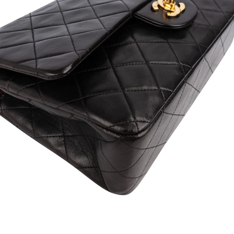 Chanel Quilted Lambskin 24K Gold Medium Double Flap Shoulder Bag