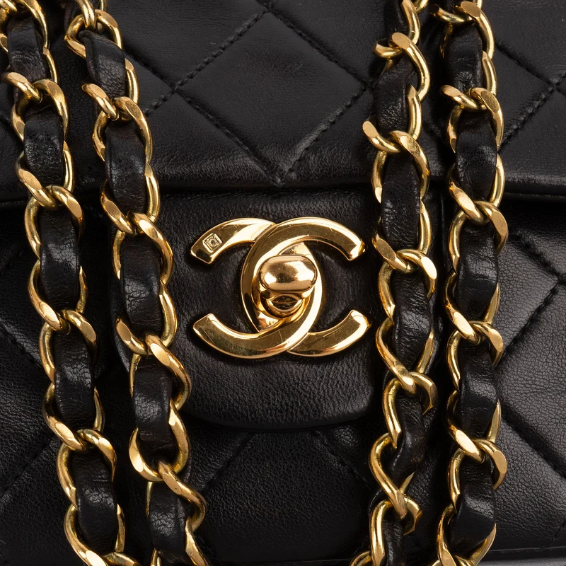 Chanel Quilted Lambskin 24K Gold Medium Double Flap Shoulder Bag