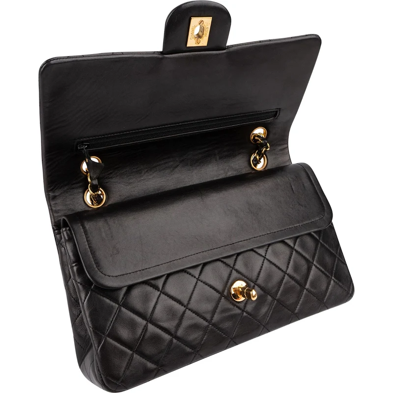 Chanel Quilted Lambskin 24K Gold Medium Double Flap Shoulder Bag