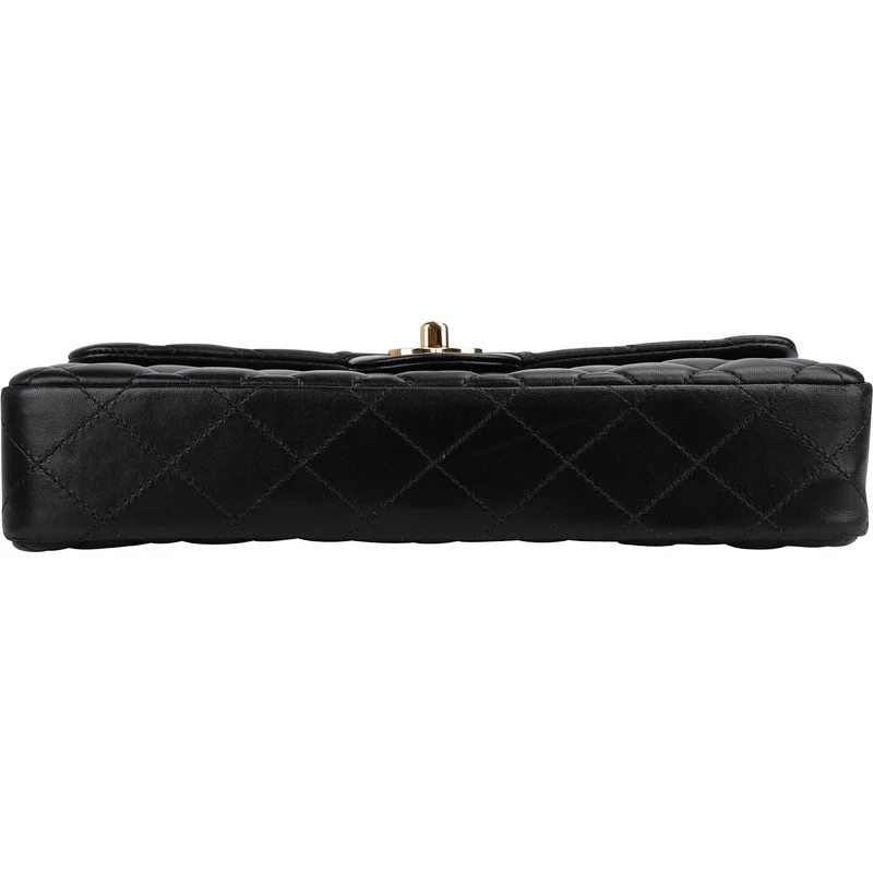 Chanel Quilted Lambskin East West Single Flap Shoulder Bag
