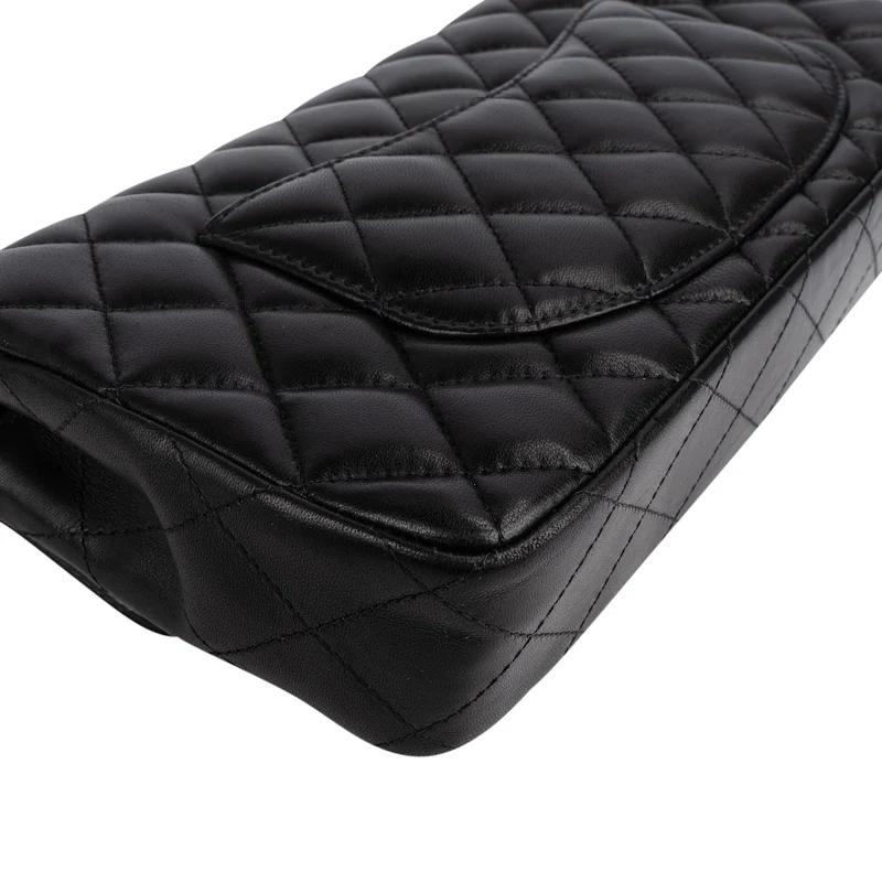 Chanel Quilted Lambskin East West Single Flap Shoulder Bag