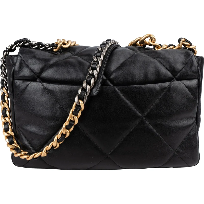 Chanel 19 Quilted Lambskin Leather Jumbo Single Flap Crossbody Bag
