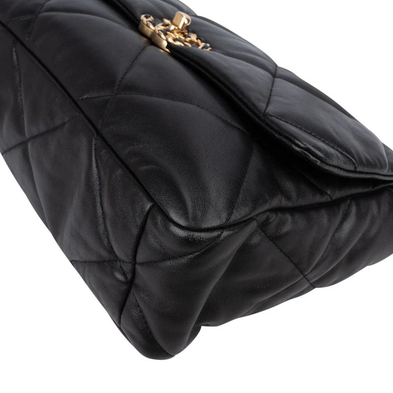 Chanel 19 Quilted Lambskin Leather Jumbo Single Flap Crossbody Bag