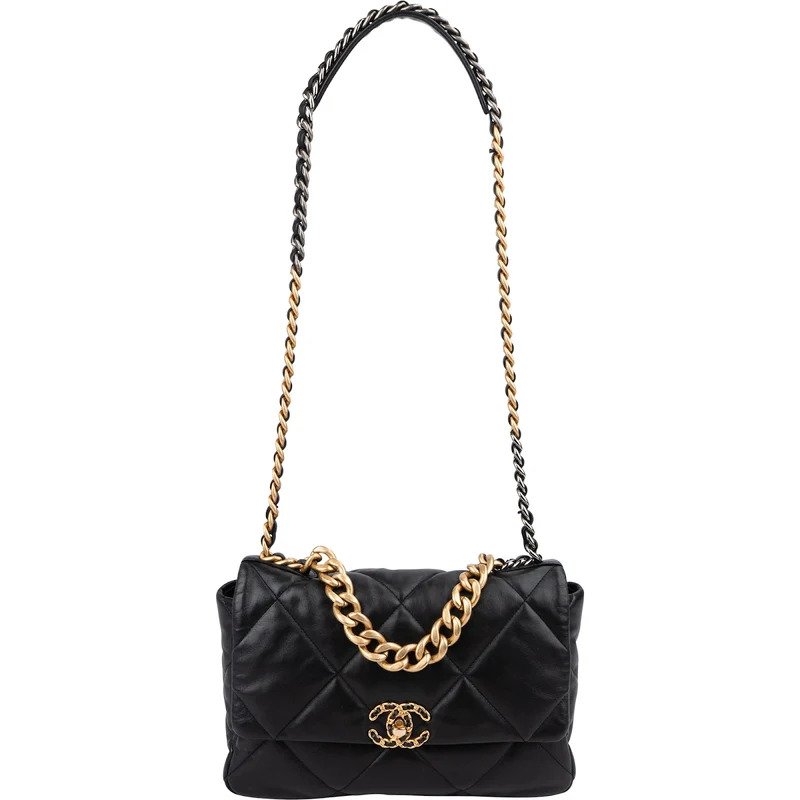 Chanel 19 Quilted Lambskin Leather Jumbo Single Flap Crossbody Bag