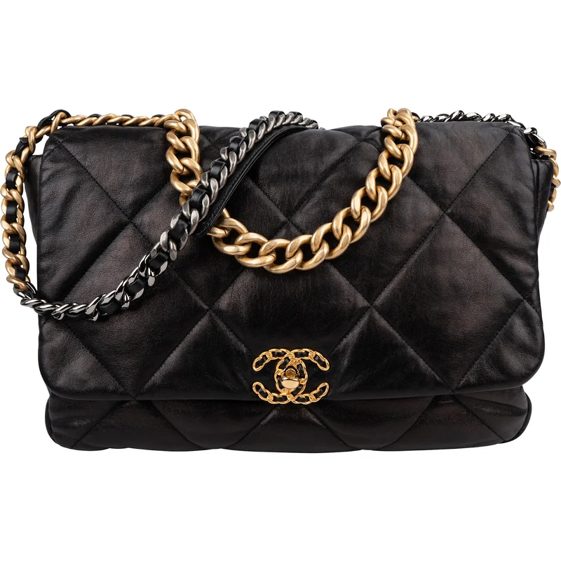 Chanel 19 Quilted Lambskin Leather Maxi Single Flap Shoulder Bag