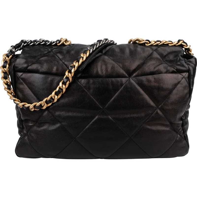 Chanel 19 Quilted Lambskin Leather Maxi Single Flap Shoulder Bag