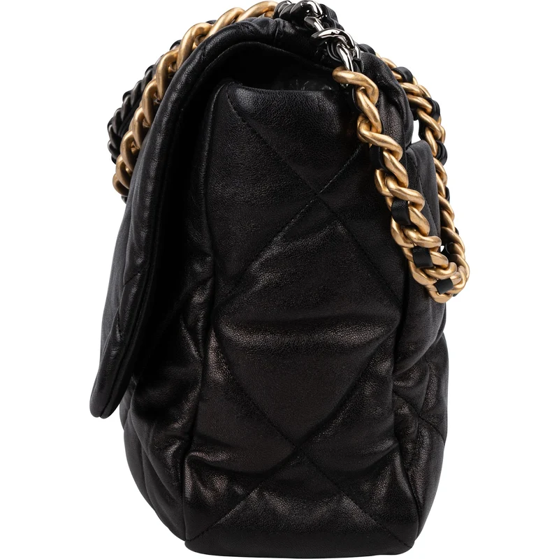Chanel 19 Quilted Lambskin Leather Maxi Single Flap Shoulder Bag
