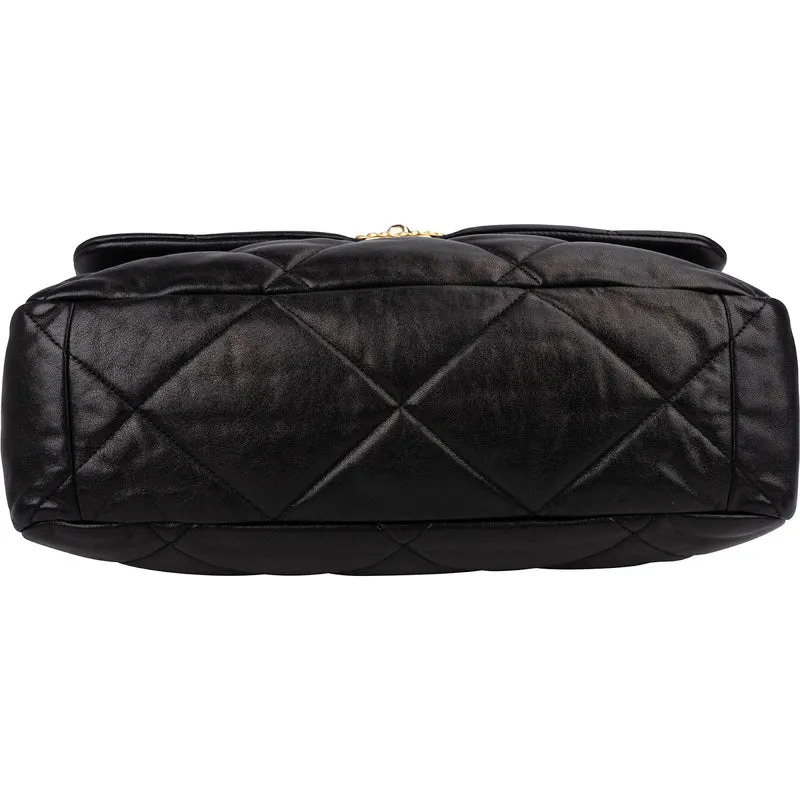 Chanel 19 Quilted Lambskin Leather Maxi Single Flap Shoulder Bag