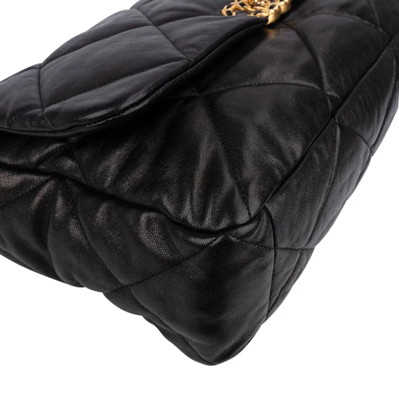 Chanel 19 Quilted Lambskin Leather Maxi Single Flap Shoulder Bag