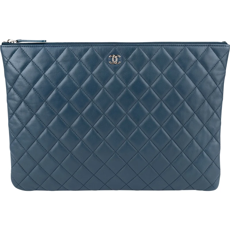 Chanel Quilted Lambskin CC Pouch Clutch