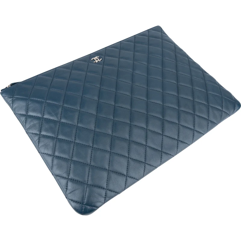 Chanel Quilted Lambskin CC Pouch Clutch