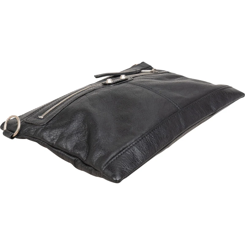 Balenciaga Black Arena Leather City Pochette Clutch