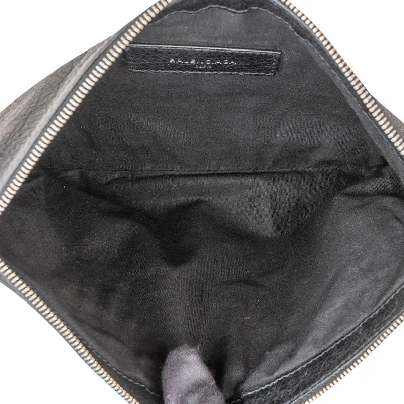 Balenciaga Black Arena Leather City Pochette Clutch