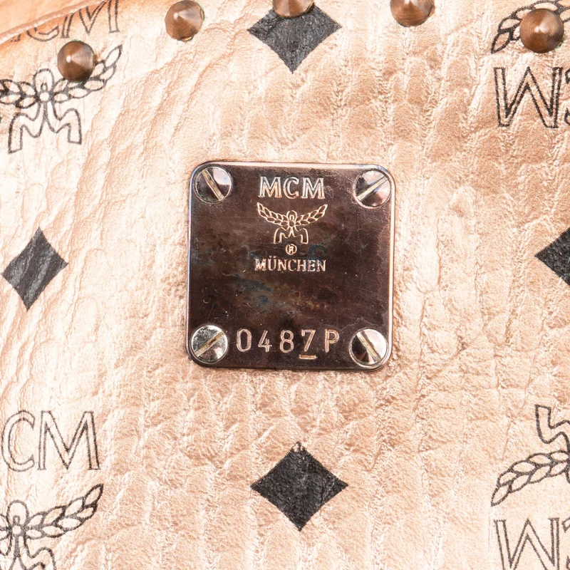 MCM Visetos Monogram Metallic Stark Studded Backpack