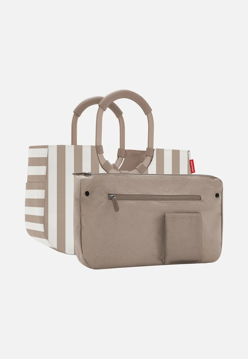 Loopshopper M Summerstripes Coffee - Einkaufskorb