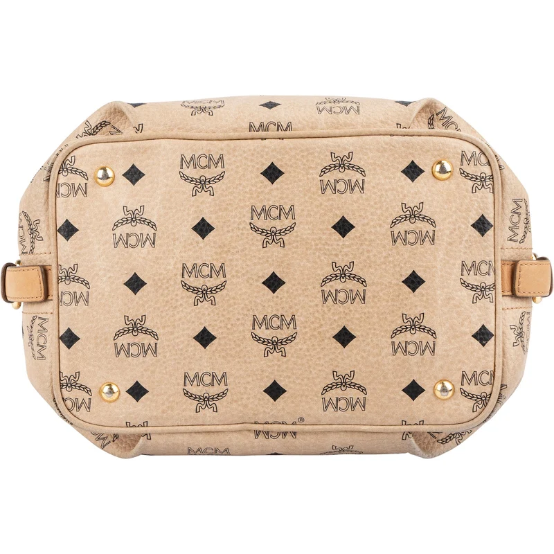 MCM Monogram Visetos Drawstring Bucket Crossbody Bag