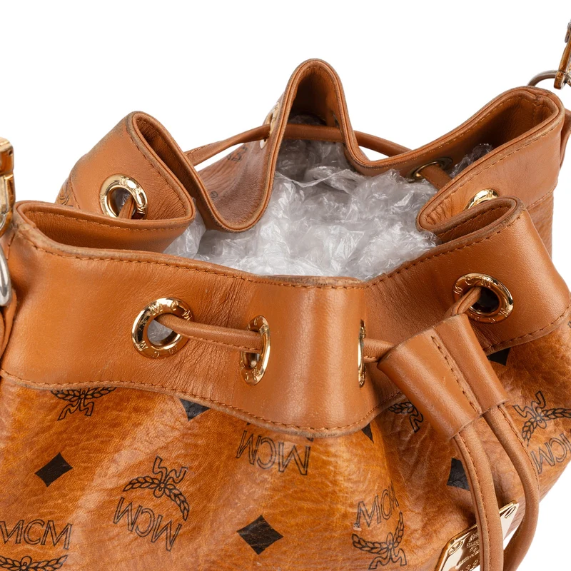 MCM Monogram Visetos Drawstring Bucket Crossbody Bag