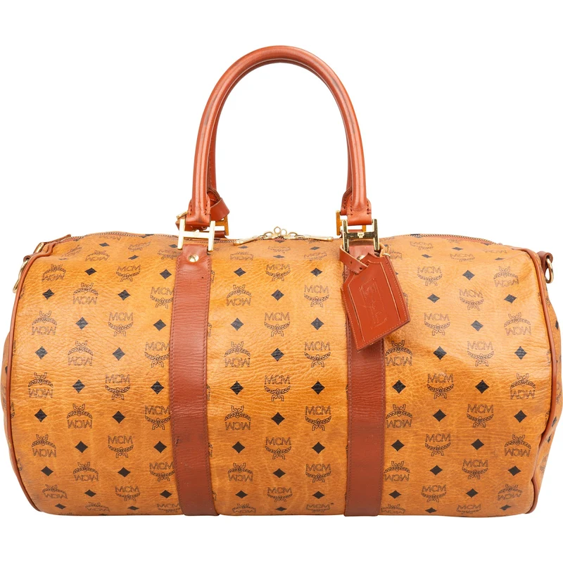 MCM Monogram Visetos Boston 50 Travel Bag