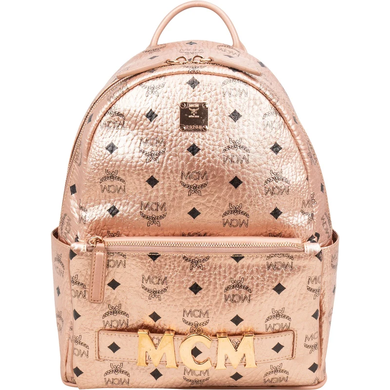 MCM Monogram Metallic Visetos Small Stark 2 in 1 Backpack