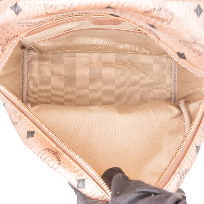 MCM Monogram Metallic Visetos Small Stark 2 in 1 Backpack