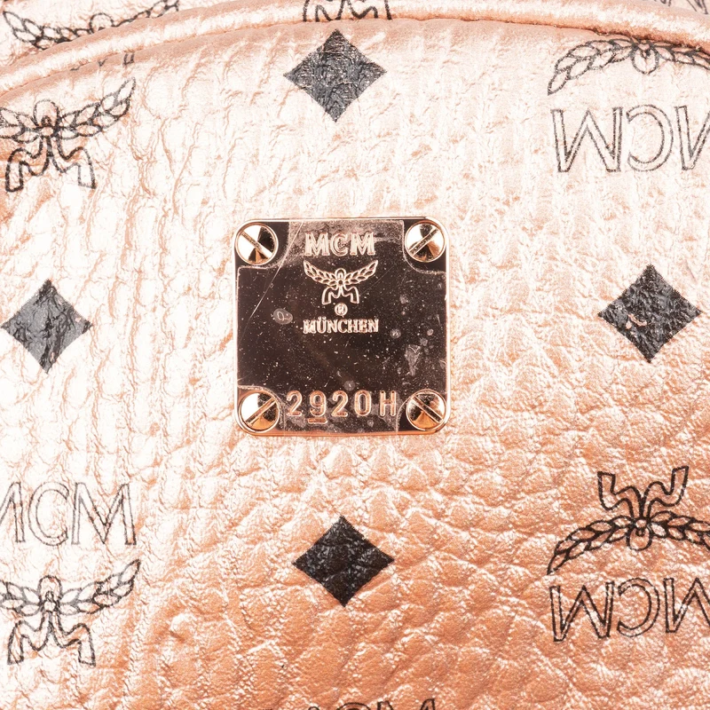 MCM Monogram Metallic Visetos Small Stark 2 in 1 Backpack
