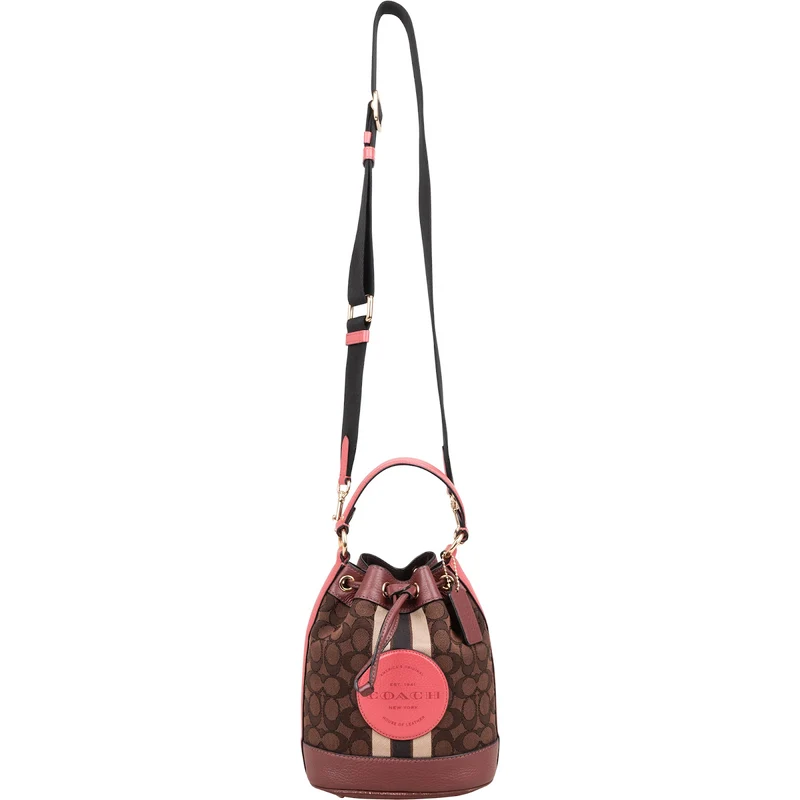 Coach Monogram Demi Bucket in Signature Stripe Handbag