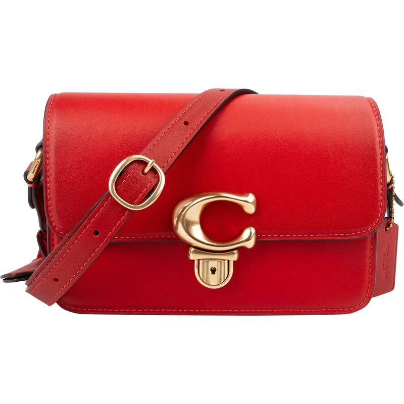 Coach Red Leather Studio Shoulder Crossbody Bag