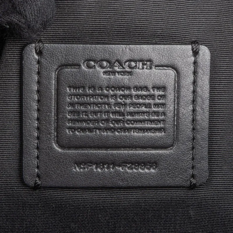 Coach Black Leather Monogram Signature Zip Tote Shoulder Bag