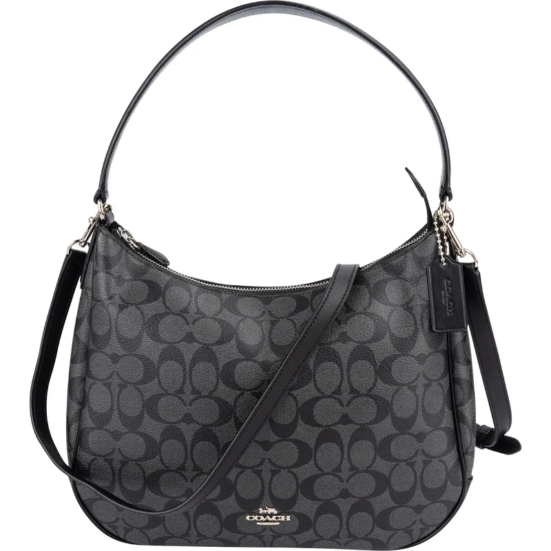 Coach Monogram Signature Black Hobo Shoulder Bag