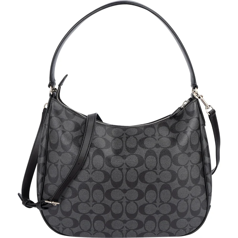 Coach Monogram Signature Black Hobo Shoulder Bag