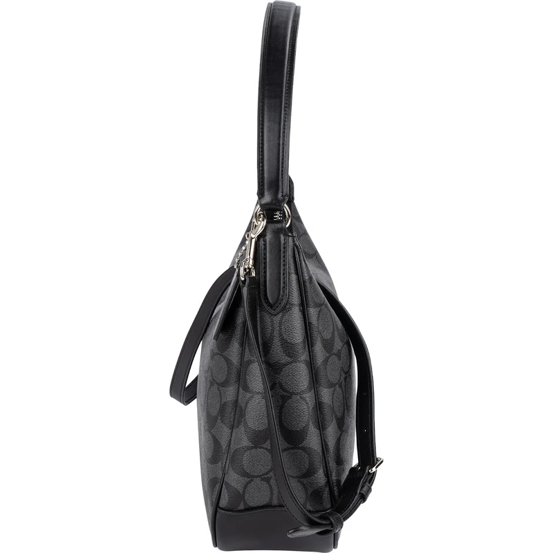 Coach Monogram Signature Black Hobo Shoulder Bag