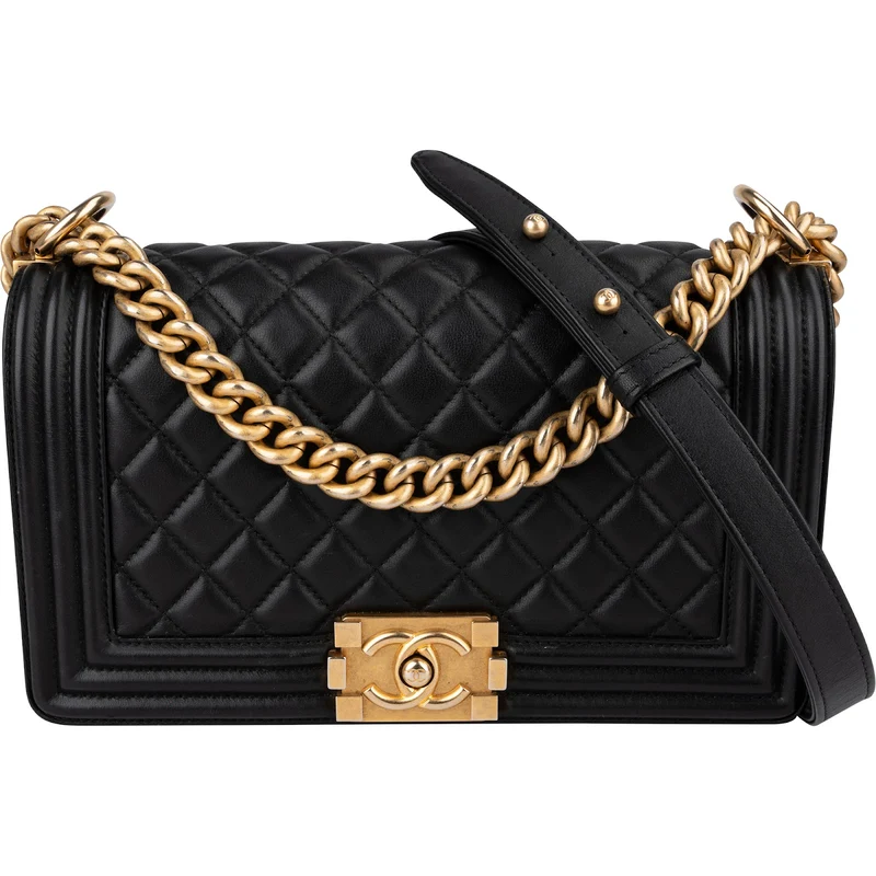 Chanel Quilted Lambskin Medium Boy Crossbody Bag