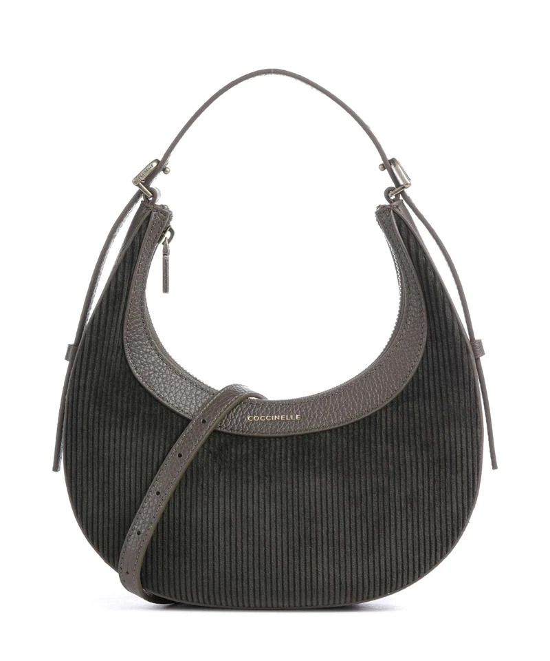 Coccinelle Whisper Corduroy Schultertasche fango