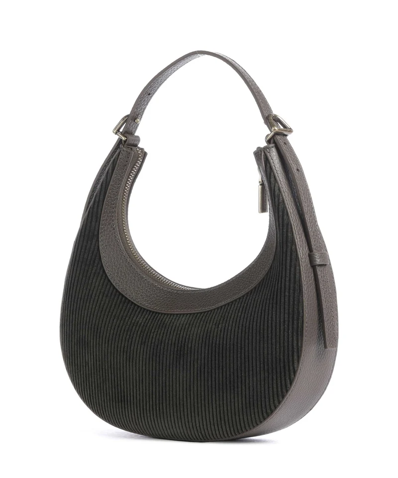 Coccinelle Whisper Corduroy Schultertasche fango
