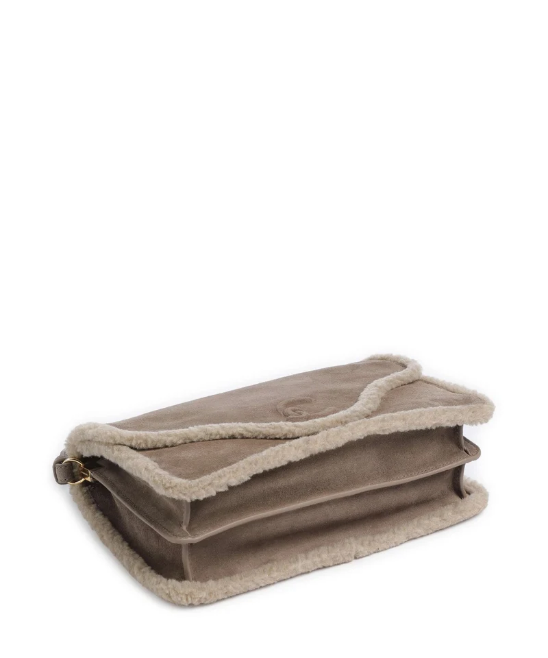 Coccinelle C-Me Softy Suede Schultertasche warm taupe