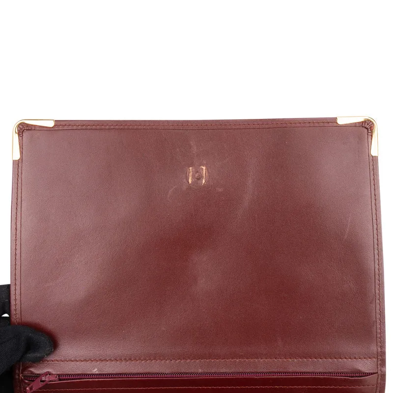 Cartier Bordeaux Leather Clutch