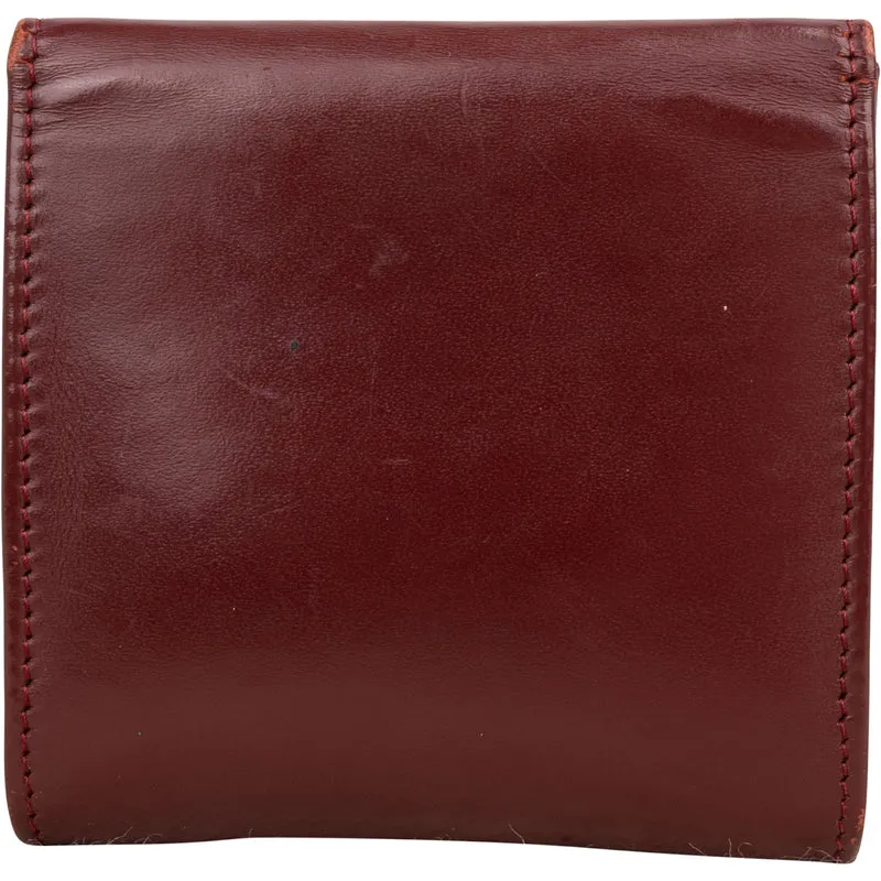 Cartier Bordeaux Leather Mini Coin Wallet