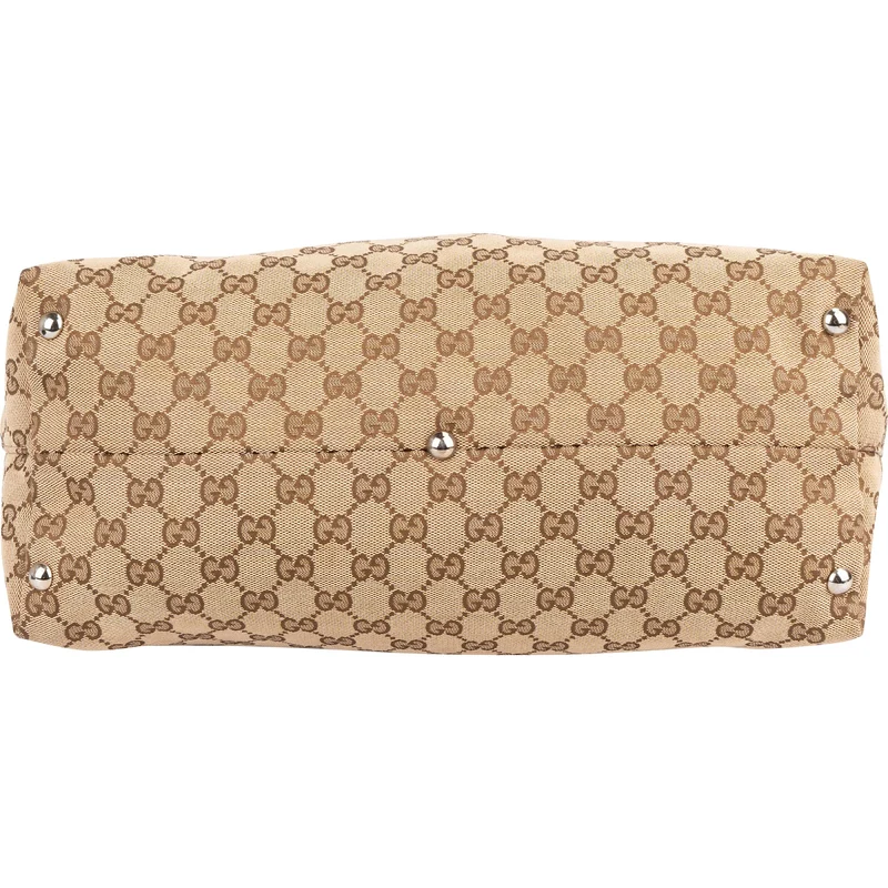 Gucci Monogram GG Horsebit Tote Shoulder Bag