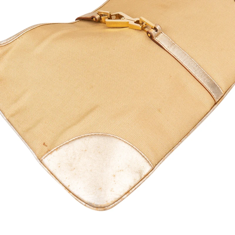Gucci Golden Fabric Bamboo Jackie Shoulder Bag