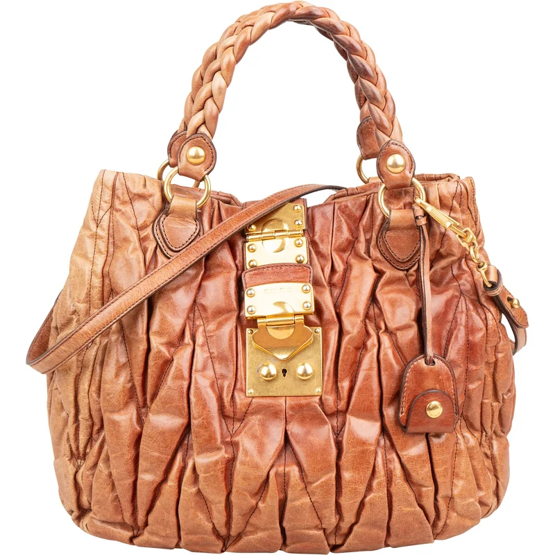 Miu Miu Matelassé Leather Coffer Handbag
