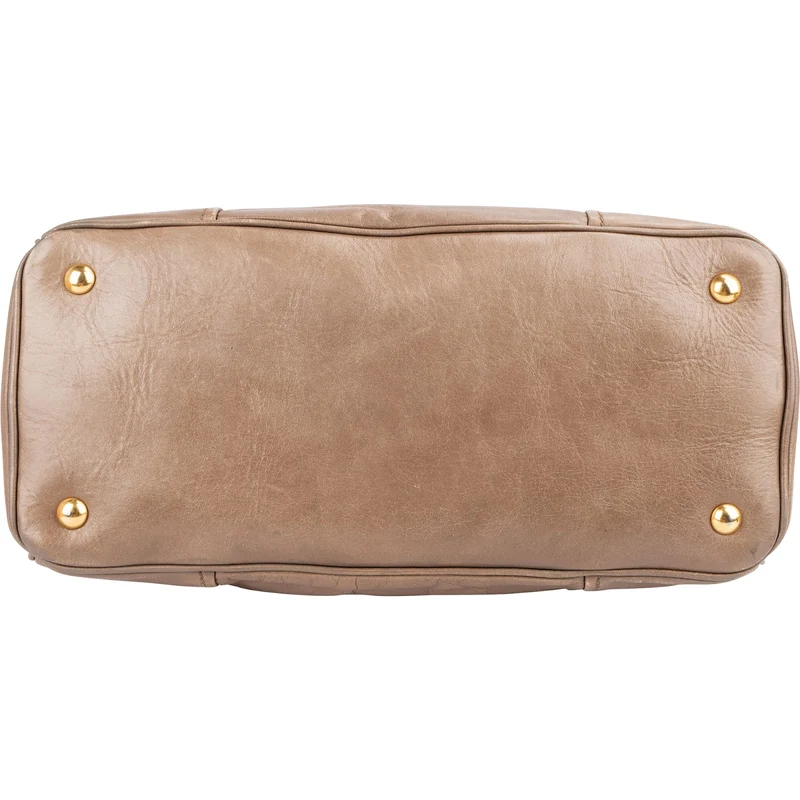 Miu Miu Vitello Lux Leather Tote Handbag