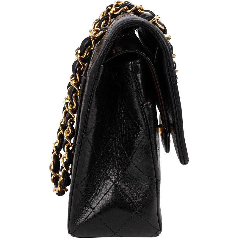 Chanel Quilted Lambskin Medium 24K Gold Double Flap Shoulder Bag