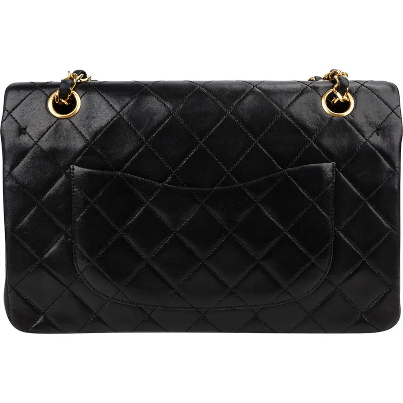 Chanel Quilted Lambskin Medium 24K Gold Double Flap Shoulder Bag