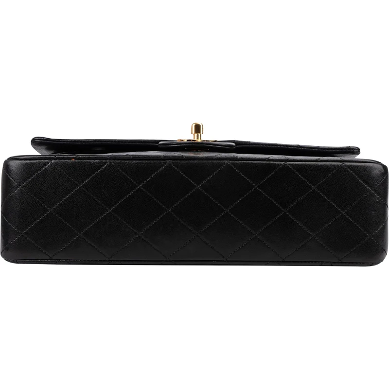 Chanel Quilted Lambskin Medium 24K Gold Double Flap Shoulder Bag