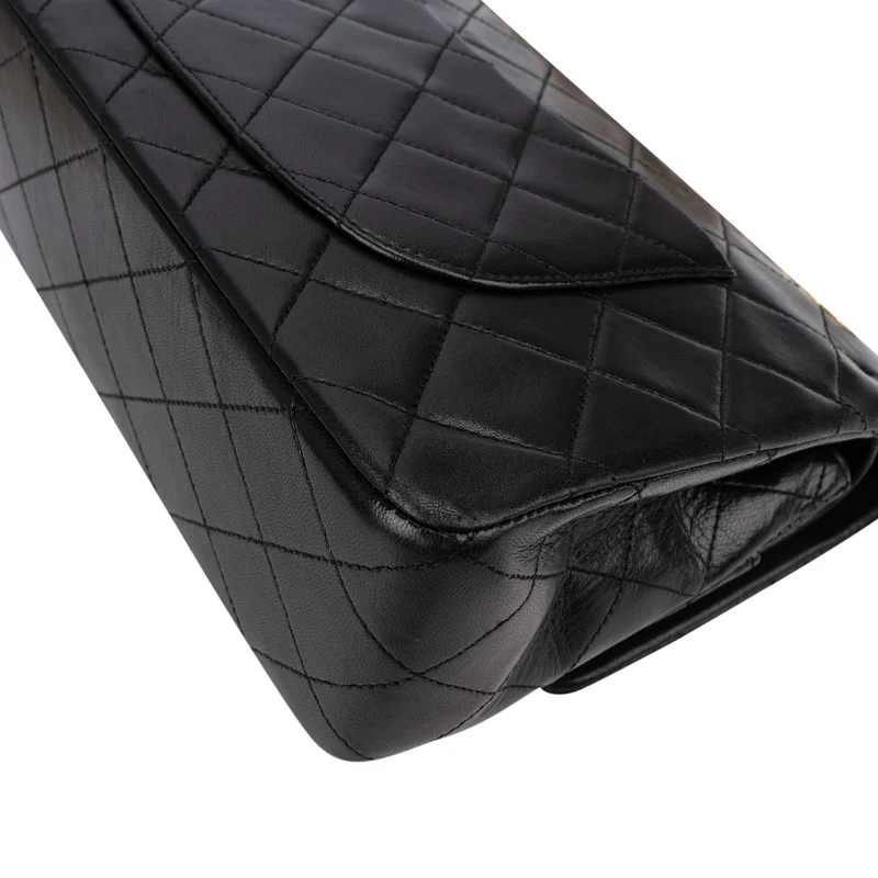 Chanel Quilted Lambskin Medium 24K Gold Double Flap Shoulder Bag