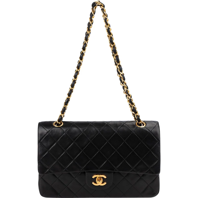 Chanel Quilted Lambskin Medium 24K Gold Double Flap Shoulder Bag