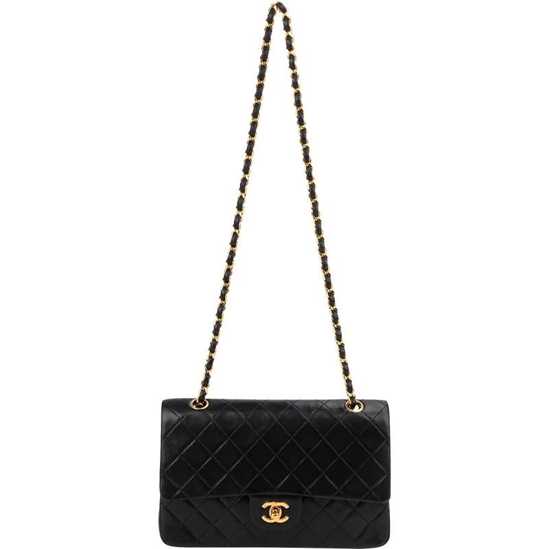 Chanel Quilted Lambskin Medium 24K Gold Double Flap Shoulder Bag