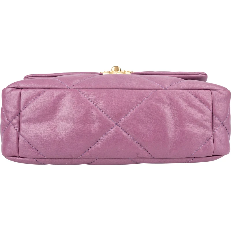 Chanel 19 Purple Quilted Lambskin Single Flap Crossbody Bag